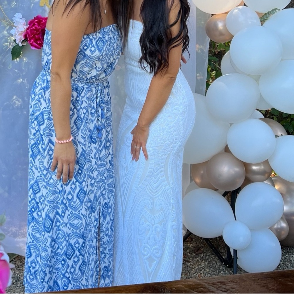 Lulus Magnificent Love White Sequin Strapless Maxi Dress - Picture 9 of 11